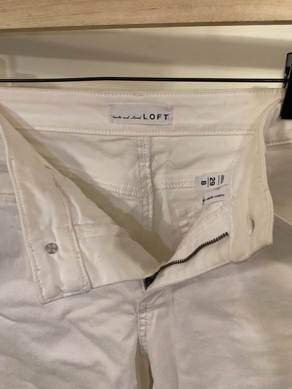 LOFT White High-Rise Straight Jeans